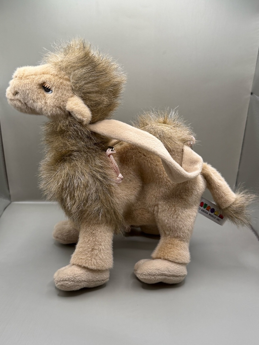 Vintage Aurora Camel Zipper Purse Plush Stuffed Animal